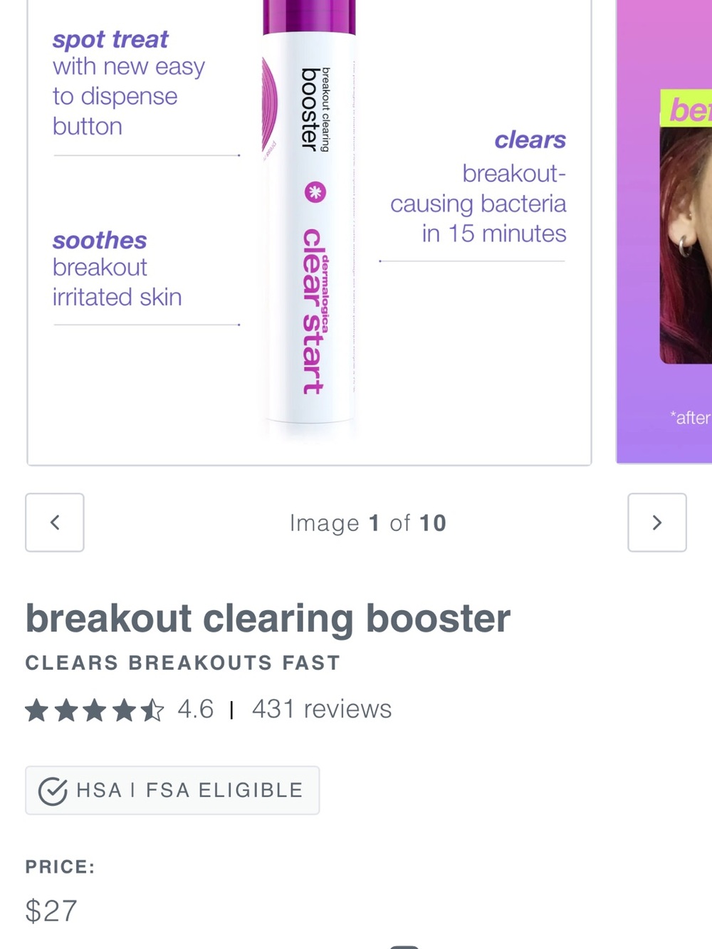 Dermatological Clear Start Breakout Clearing Booster 30 ml. Brand new in box.